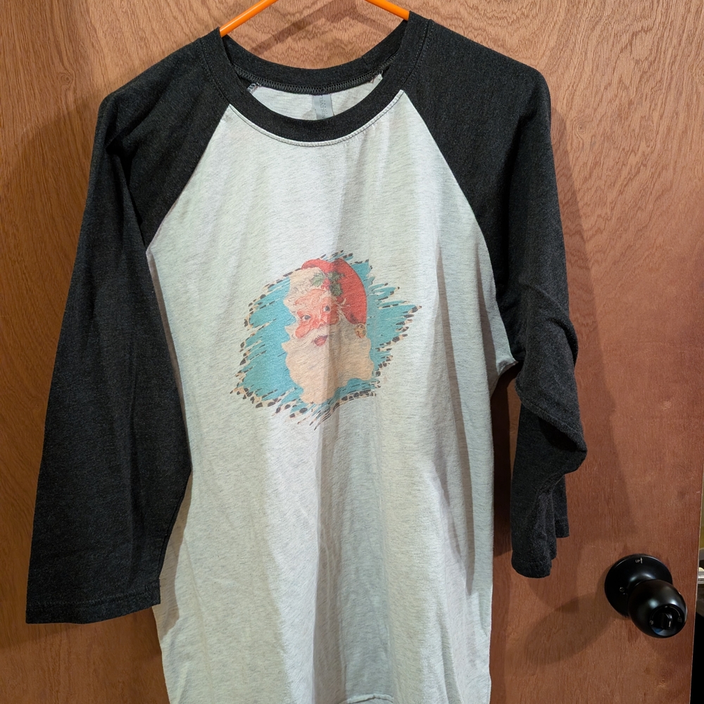 Next Level Apparel Black and Gray Raglan Shirt